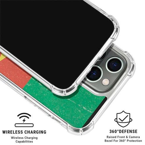 Cameroon Flag Distressed iPhone 16 Pro Clear Case